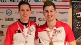 Max Lechner von Pool X-Press Innsbruck und Thomas Knittel vom BC Lechaschau holen Silber und Bronze im 8er Ball