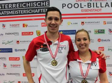 Teresa und Max Lechner die Tiroler Medaillengewinner im 10-Ball der ÖM 2017