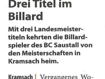 3 Titel bei Landesmeisterschaften
