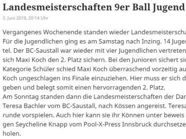 Landesmeisterschaften 9er Ball