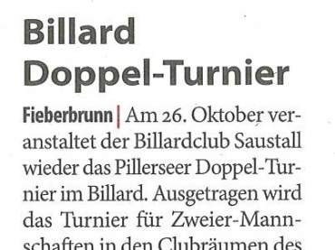 Pillerseer Doppel Billardturnier