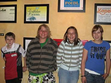 Unsere Mitglieder der neuen Trainingsgruppe LK. Pirchl Markus, Baumann Lukas, Bachler Daniela & Bach