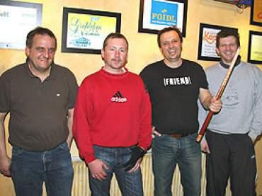 Die Favoriten wieder ganz vorne. 3. Franz, 4. Rudi, 1. Schorsch und 2. Wof F.