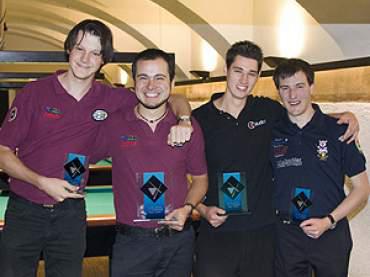 v.l. Peter Pfeifer (3.), Ümit Düldül (1.), Patrick Pöschl (2.), Tom Wurzenrainer (3.)