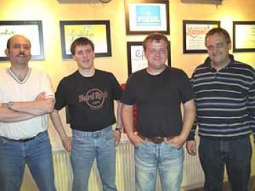 v.l. KC (Obmannstlv.), Tom (Obmann),  Zwisch (Sportwart) und Franz (Jugendwart);