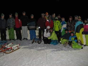 Der Rodeltrupp an der Bergstation!