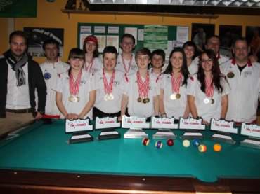 Das erfolgreiche Tiroler Team mit Betreuer und Europas Nr. 1 Albin Ouschan