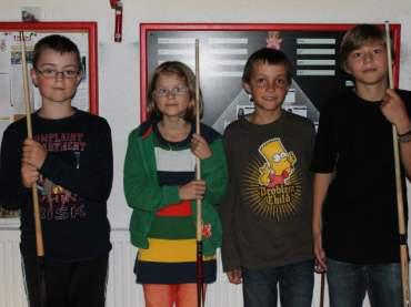 Die vier Halbfinalisten Marvin, Elena, Simon und Zeno