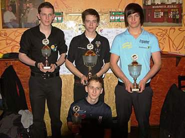Die Siegesgesichter des Jugend Grand Prix! v.l.n.r. David Ballek, Emanuel Pichler, Daniel Gollnhuber