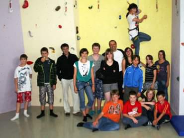 Hier unsere Kids in der Kletterhalle - ganz schön sportlich!!