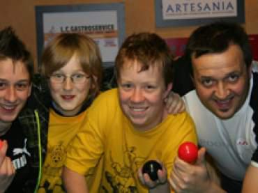 Snooker v.l.: Markus (1.), Mani (3.), Flo (3.), Schorsch (2.);