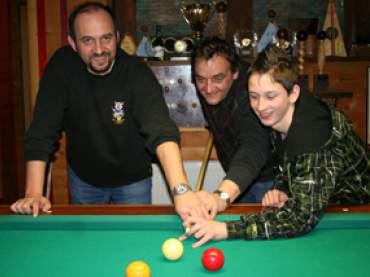 Carambol v.l.: KC (3.), Franz (1.), Markus (2.);